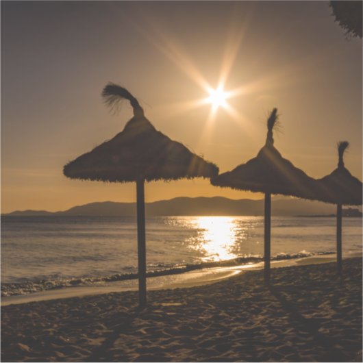 Sunset on the strand, Mallorca, Spanje Sticker (Voorkant)