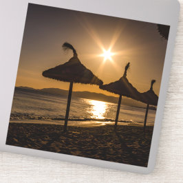Sunset on the strand, Mallorca, Spanje Sticker