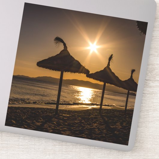 Sunset on the strand, Mallorca, Spanje Sticker (Detail)
