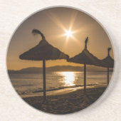 Sunset on the strand, Mallorca, Spanje Zandsteen Onderzetter (Voorkant)