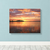 Sunset on the Water Canvas Afdruk (Insitu (Houten vloer))