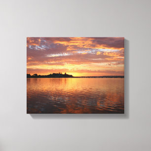 Sunset on the Water Canvas Afdruk