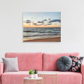 Sunset on the Waves of Lake Michigan Canvas Afdruk (Insitu (Woonkamer))