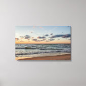 Sunset on the Waves of Lake Michigan Canvas Afdruk (Voorkant)