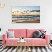 Sunset on the Waves of Lake Michigan Canvas Afdruk (Insitu (Woonkamer))
