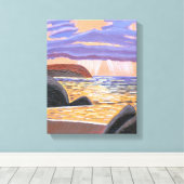 Sunset on the Zee canvas Afdruk (Insitu (Houten vloer))