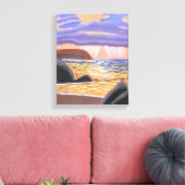 Sunset on the Zee canvas Afdruk (Insitu (Woonkamer))