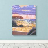 Sunset on the Zee canvas Afdruk (Insitu (Houten vloer))