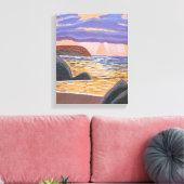 Sunset on the Zee canvas Afdruk (Insitu (Woonkamer))