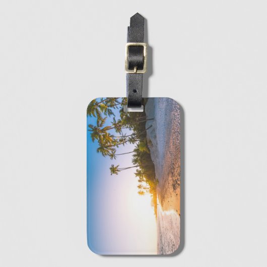 Sunset on Tropical Beach | Dominicaanse Republiek Bagagelabel (Voorkant (verticaal))