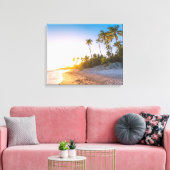 Sunset on Tropical Beach | Dominicaanse Republiek Canvas Afdruk (Insitu (Woonkamer))