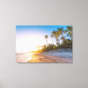 Sunset on Tropical Beach Dominicaanse Republiek Canvas Afdruk