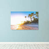 Sunset on Tropical Beach | Dominicaanse Republiek Canvas Afdruk (Insitu (Houten vloer))