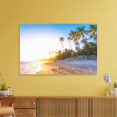 Sunset on Tropical Beach | Dominicaanse Republiek Canvas Afdruk (Insitu (Woonkamer))