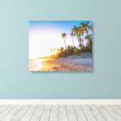 Sunset on Tropical Beach | Dominicaanse Republiek Canvas Afdruk (Insitu (Houten vloer))