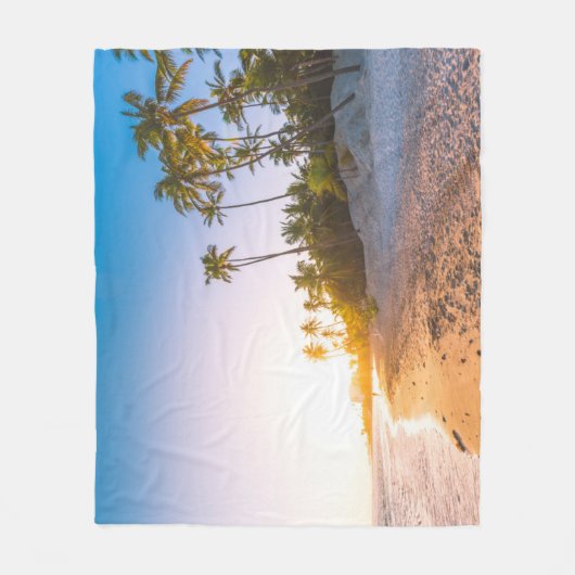 Sunset on Tropical Beach | Dominicaanse Republiek Fleece Deken (Voorkant)