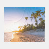 Sunset on Tropical Beach | Dominicaanse Republiek Fleece Deken (Voorkant (Horizontaal))