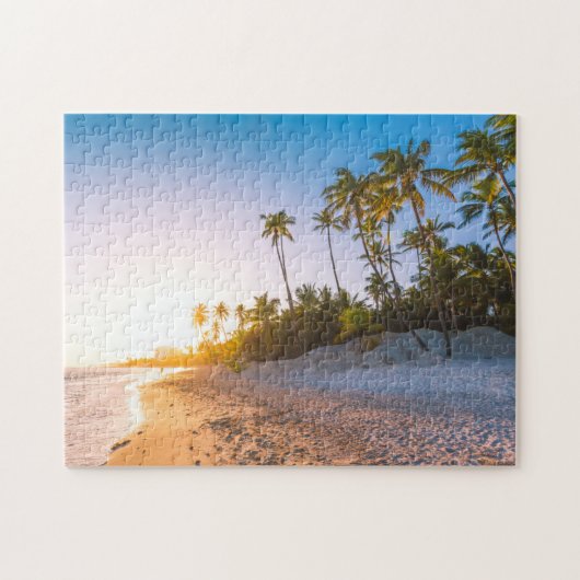 Sunset on Tropical Beach | Dominicaanse Republiek Legpuzzel (Horizontaal)