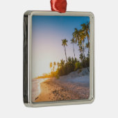 Sunset on Tropical Beach | Dominicaanse Republiek Metalen Ornament (Rechts)