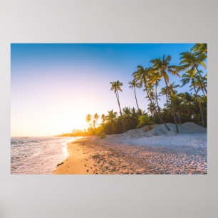 Sunset on Tropical Beach Dominicaanse Republiek Poster