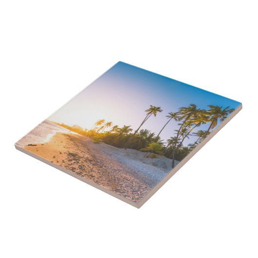 Sunset on Tropical Beach | Dominicaanse Republiek Tegeltje (Zijkant)