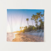 Sunset on Tropical Beach | Dominicaanse Republiek Wandkleed (Voorkant (horizontaal))