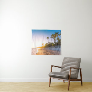 Sunset on Tropical Beach   Dominicaanse Republiek Wandkleed