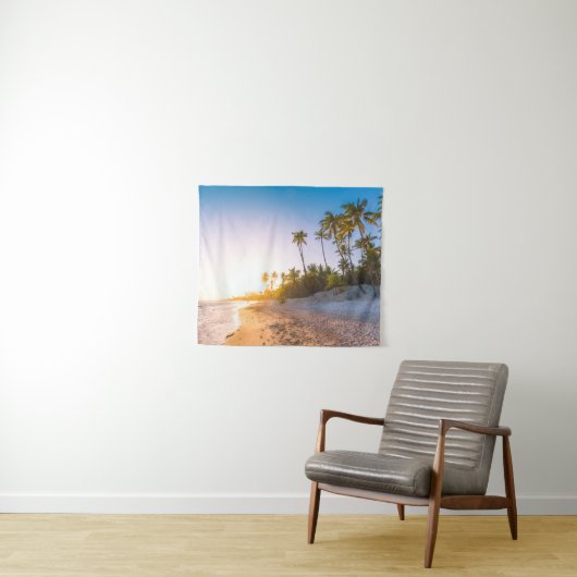 Sunset on Tropical Beach | Dominicaanse Republiek Wandkleed (In Situ (horizontaal))