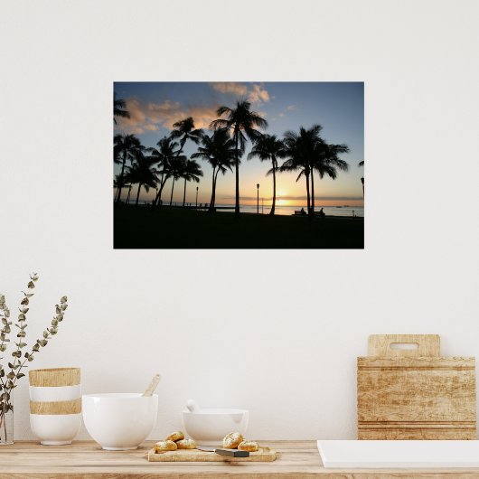 Sunset on Waikiki - Poster (Keuken)