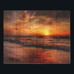 Sunset on Water Acrylle Puzzle Puzzel<br><div class="desc">De Sunset on the Water Acrylic Puzzle is perfect voor natuur liefhebbers en mensen die van het strand en het zee genieten. Op de foto staat een gouden zonsondergang boven het water, met stromende wolken in een gouden en oranje hemel, boven goud en oranje water. Gewoon een mooi afbeelding. Geniet...</div>