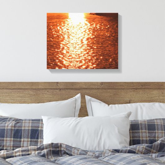 Sunset on Water Canvas Afdruk (Insitu (Slaapkamer))