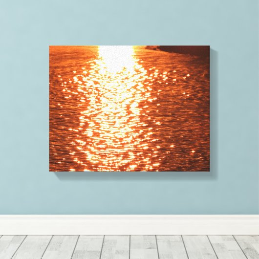 Sunset on Water Canvas Afdruk (Insitu (Houten vloer))
