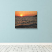 Sunset on Yellowstone Lake Canvas Afdruk (Insitu (Houten vloer))