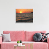 Sunset on Yellowstone Lake Canvas Afdruk (Insitu (Woonkamer))