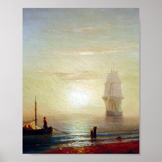 Sunset on zee by Ivan Aivazovsky Poster (Voorkant)