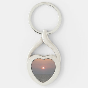 Sunset on Zee Heart Keychain