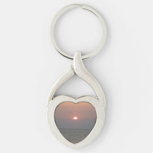 Sunset on Zee Heart Keychain (Voorkant)