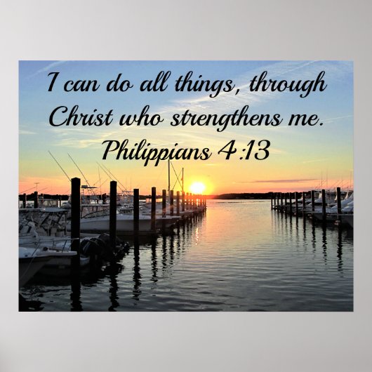 SUNSET OP DE MERK PHILIPPIANS 4:13 POSTER (Voorkant)