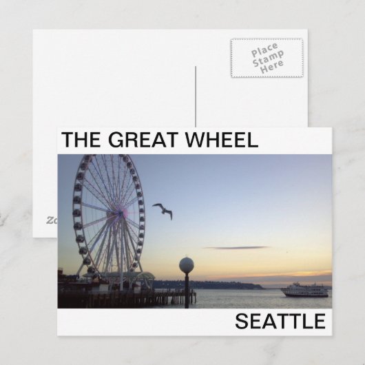 SUNSET OP DE ZITTING VAN HET GROTE WIEL BRIEFKAART (Voorkant / Achterkant)