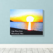 SUNSET OP EDGEWATER PARK CLEVELAND OHIO CANVAS PR AFDRUK (Insitu (Houten vloer))