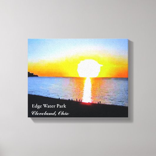 SUNSET OP EDGEWATER PARK CLEVELAND OHIO CANVAS PR AFDRUK (Voorkant)