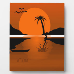SUNSET OP HET WATER FOTOPLAAT