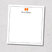 Sunset Orange Bow Border Script Custom Name Script Notitieblok