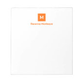 Sunset Orange Modern Chic Trendy Monogram Name  Notitieblok (Voorkant)