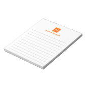 Sunset Orange Modern Lined Chic Trendy Monogram  Notitieblok (Linkerzijde)