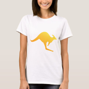Sunset Oranje Australian Kangaroo Hopping T-shirt