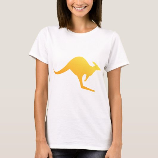 Sunset Oranje Australian Kangaroo Hopping T-shirt (Voorkant)
