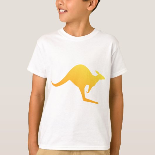 Sunset Oranje Australian Kangaroo Hopping T-shirt (Voorkant)