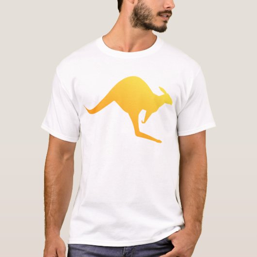 Sunset Oranje Australian Kangaroo Hopping T-shirt (Voorkant)