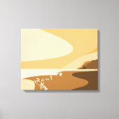 Sunset Oranje Digital Beach Seascape Canvas Print (Voorkant)